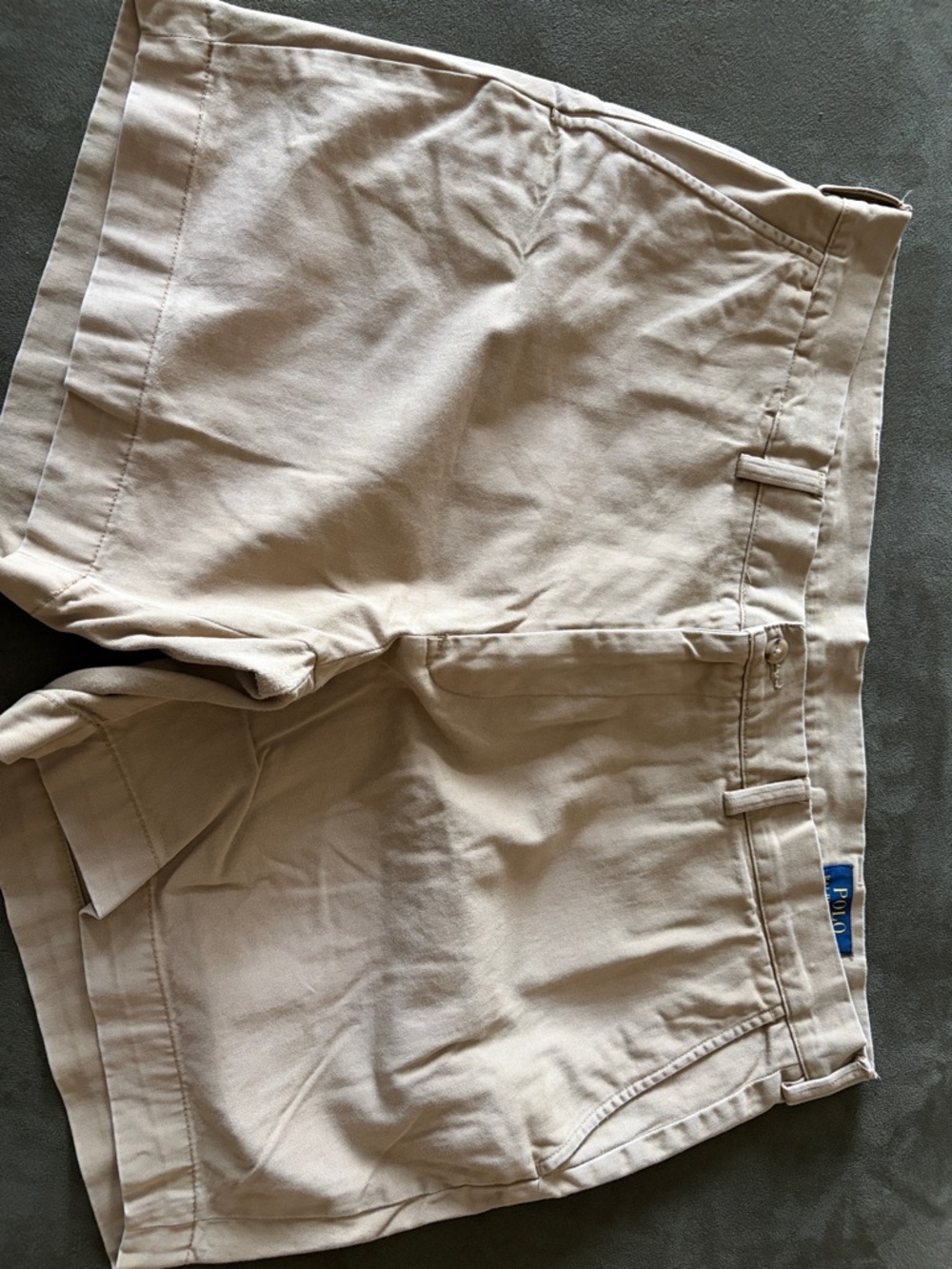 Polo by Ralph Lauren Beige Flat-Front Cotton Shorts size 38